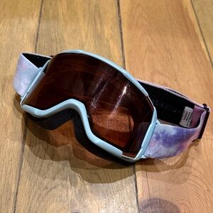 SMITH Kids Goggles with Blue Frame and Pink Strap